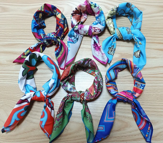New Arrival Custom Made Printed Polyester Scarf Flower Design Square Style for Adult Muslims for Spring