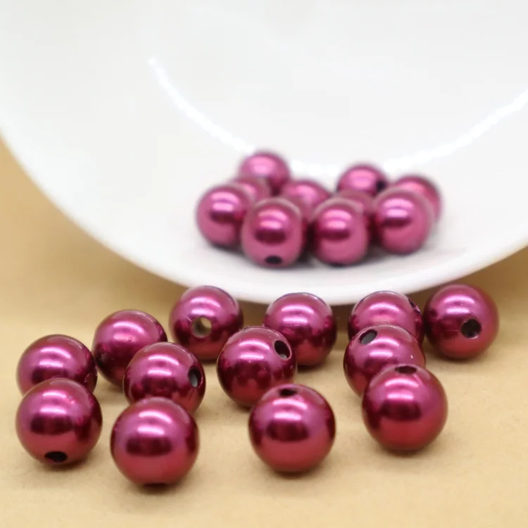 Оптовая продажа с фабрики, пластиковые жемчужные бусины с отверстием для аксессуаров для одежды