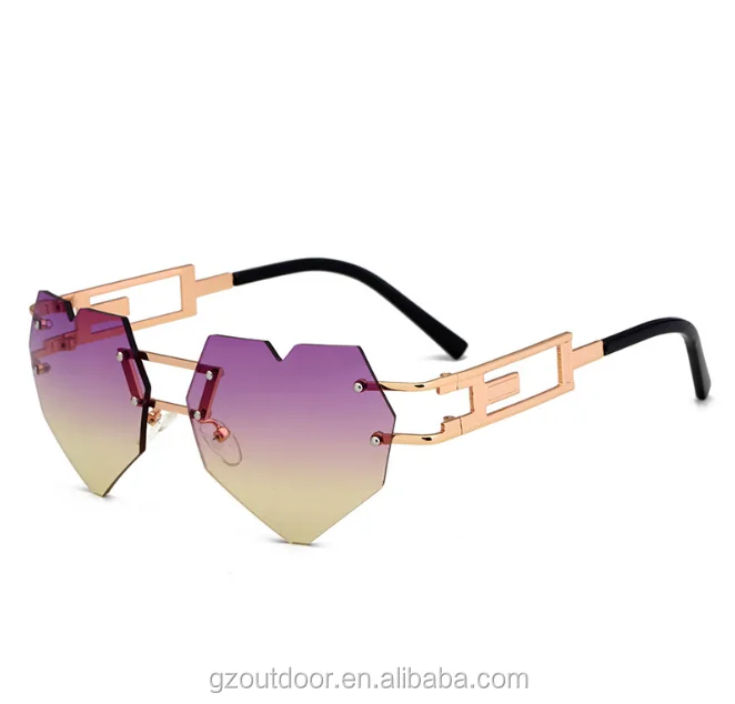 
2018 520 heart shape rimless dropship sunglasses,eyewear usa south africa resin ,drop ball test stock sunshades 