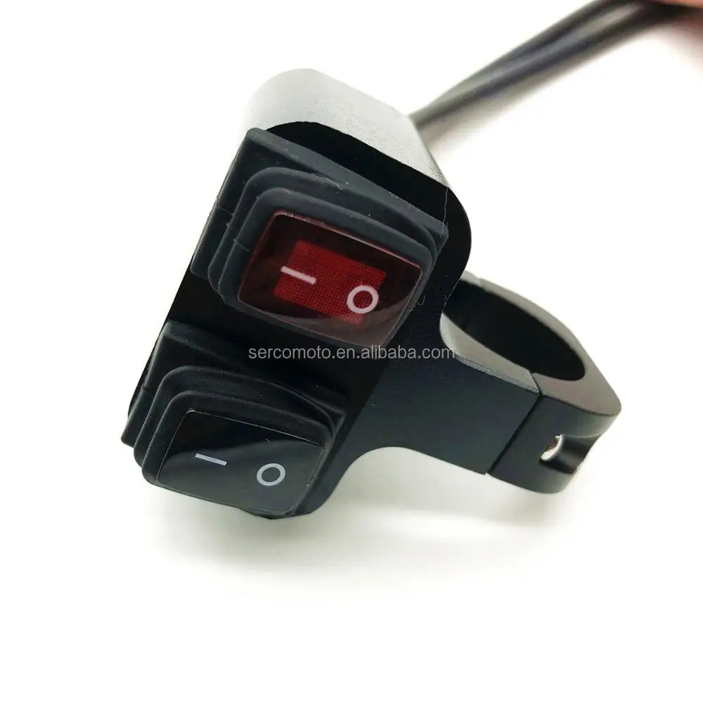 Переключатель для Руля Мотоцикла Sercomoto с двумя ручками управления, переключатели аварийного тормоза ВКЛ./ВЫКЛ., светодиодный индикатор для противотуманной фары