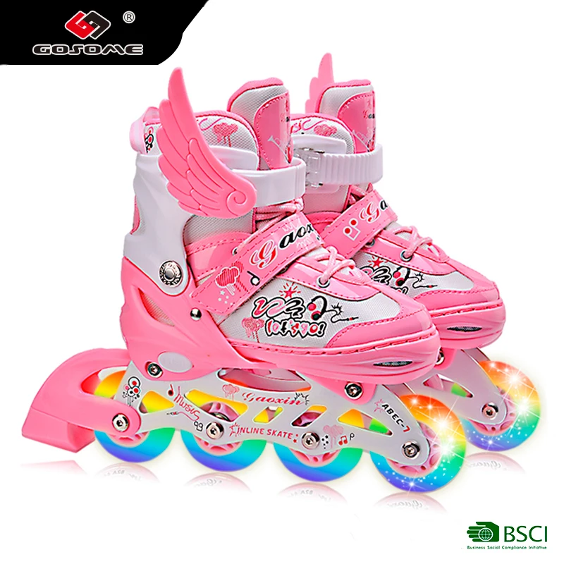 GX-1508 inline skates pink color skating shoes fairytale style inline skate with wings