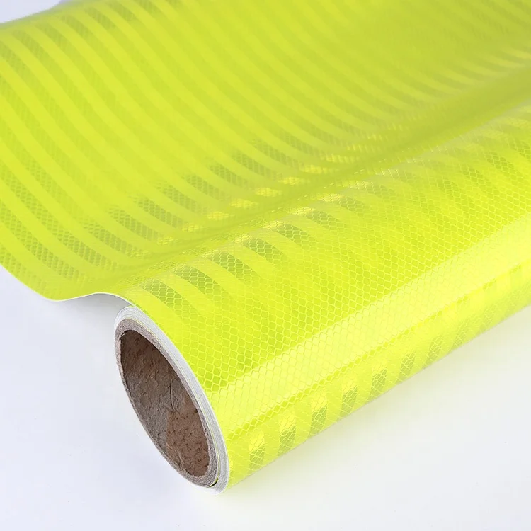  Hot Sale Fluorescent Green Prismatic Reflective Vinyl Roll For Car