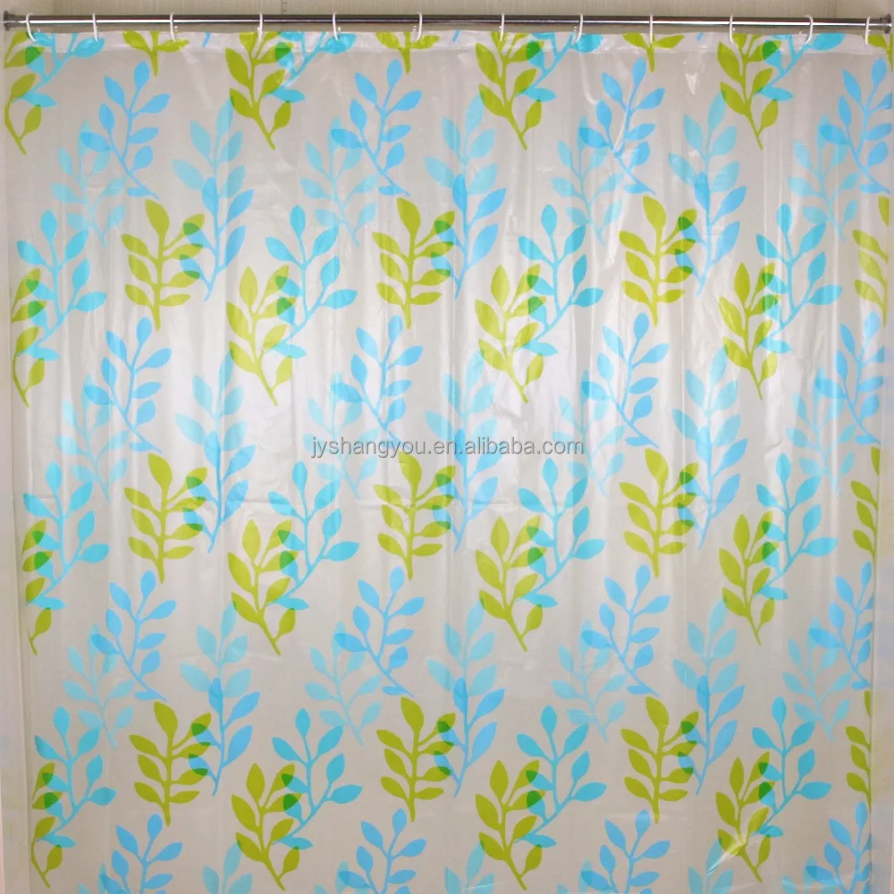 PEVA Material and Eco-Friendly leaf pattern Shower Curtain