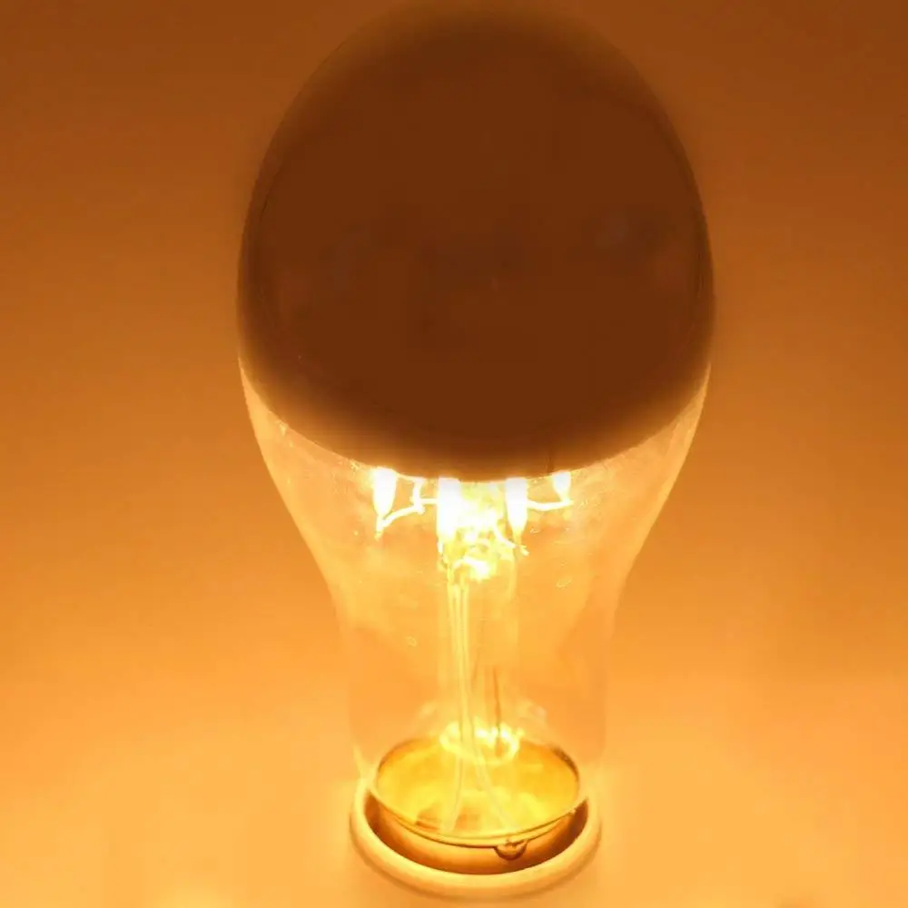 A19 8W Edison Style LED Dimmable Bulb Silver Tipped LED Filament Light Bulb 75 Watt Equivalent Warm White 2700K E26 Medium Base