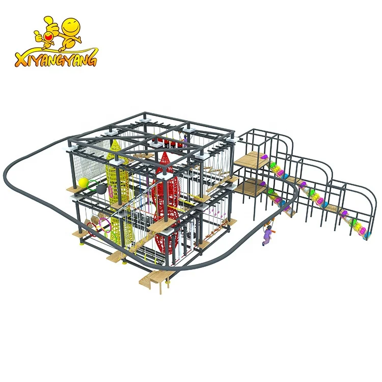 
Wholesale Adventurous Indoor Trampoline Park Game Zip Line and Rollglider Adventure Amusement Park Sky Rider 