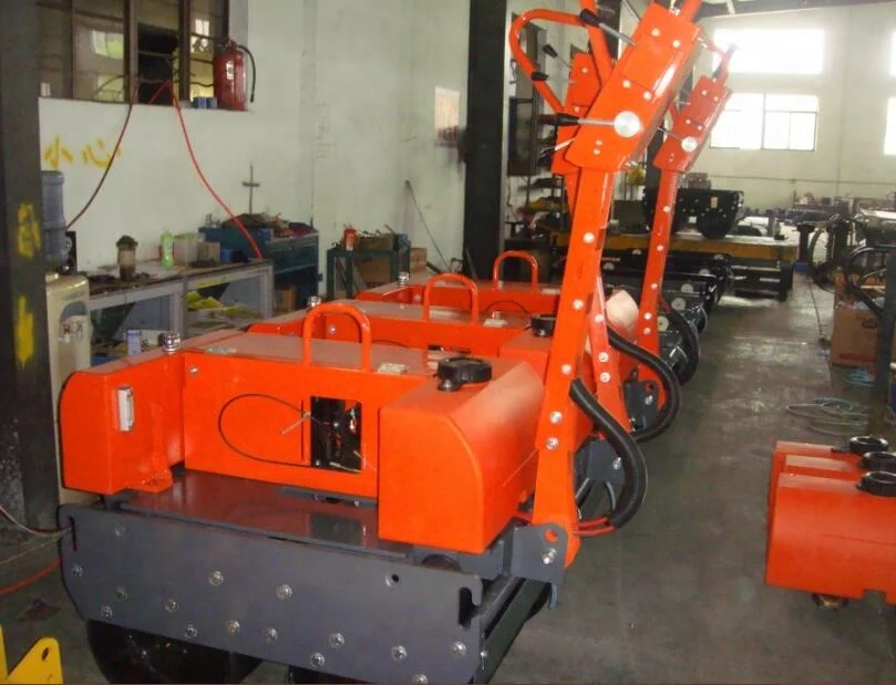gasoline/diesel used road rolling machine walk behind roller compactor price double drum vibratory road roller manufacturer