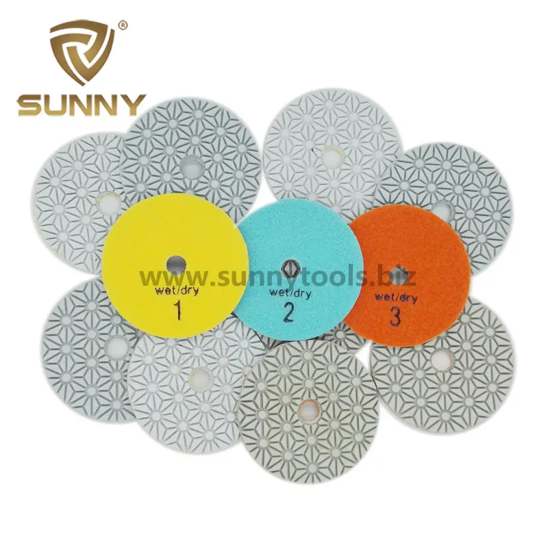 
White spiral 3 step diamond polishing pads for wet using 