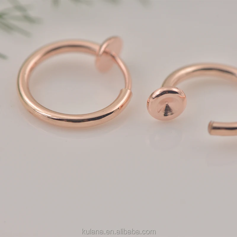 2015 Ebay source Clip On Nose Hoop Ring Ear Septum Lip Navel Eyebrow Earrings Piercing