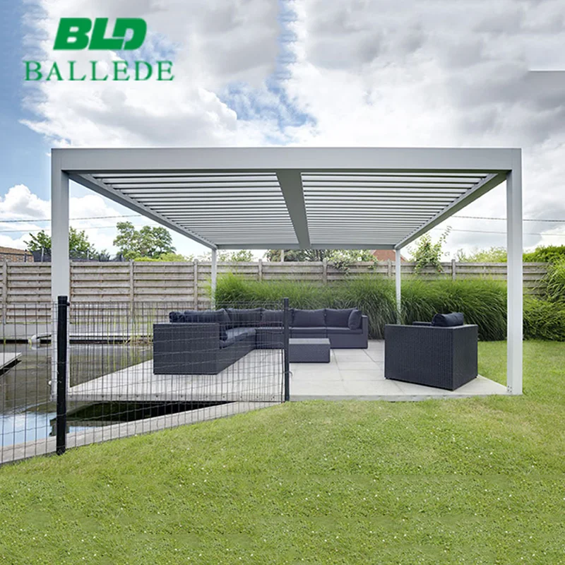 3x3m Rainproof Pergola Sun Shade Customized Auto Louver Roof Outdoor Garden Pavilion For Sale