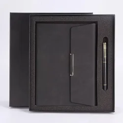 2019 Luxury PU leather diary business pen and notebook gift set