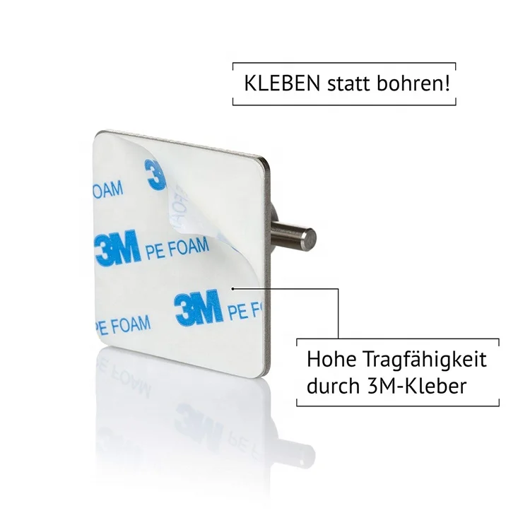 4 Pack Hook Self Adhesive 304 Stainless Steel Bathroom Kitchen Self Adhesive Hooks