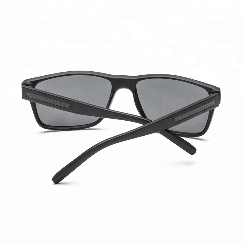 JHeyewear UV400 Square Black Mens Women Plastic Polarized Carbon Fiber Sun Glasses Sunglasses 2019