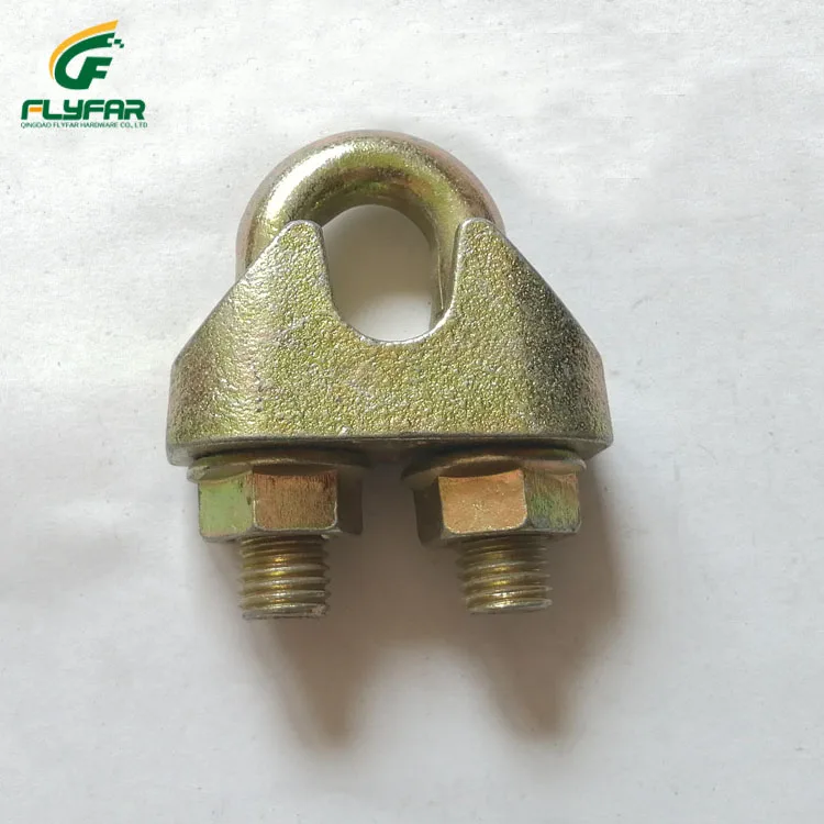 Yellow Zinc Plated Malleable Steel Wire Rope Clip DIN1142