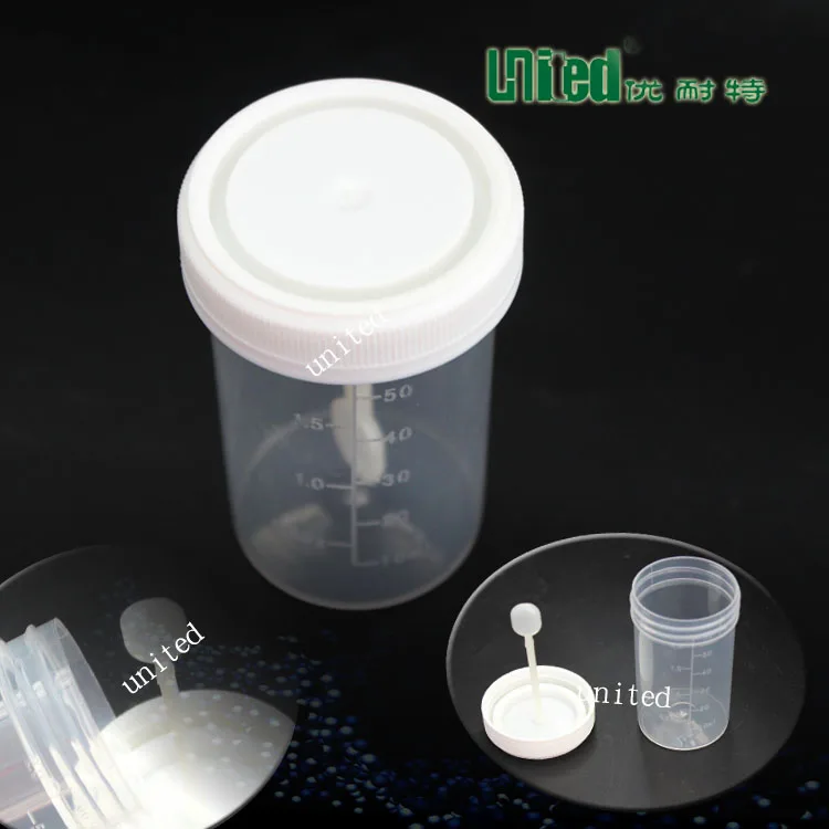  Одноразовая Пластиковая чашка для мочи с ложкой 50 мл