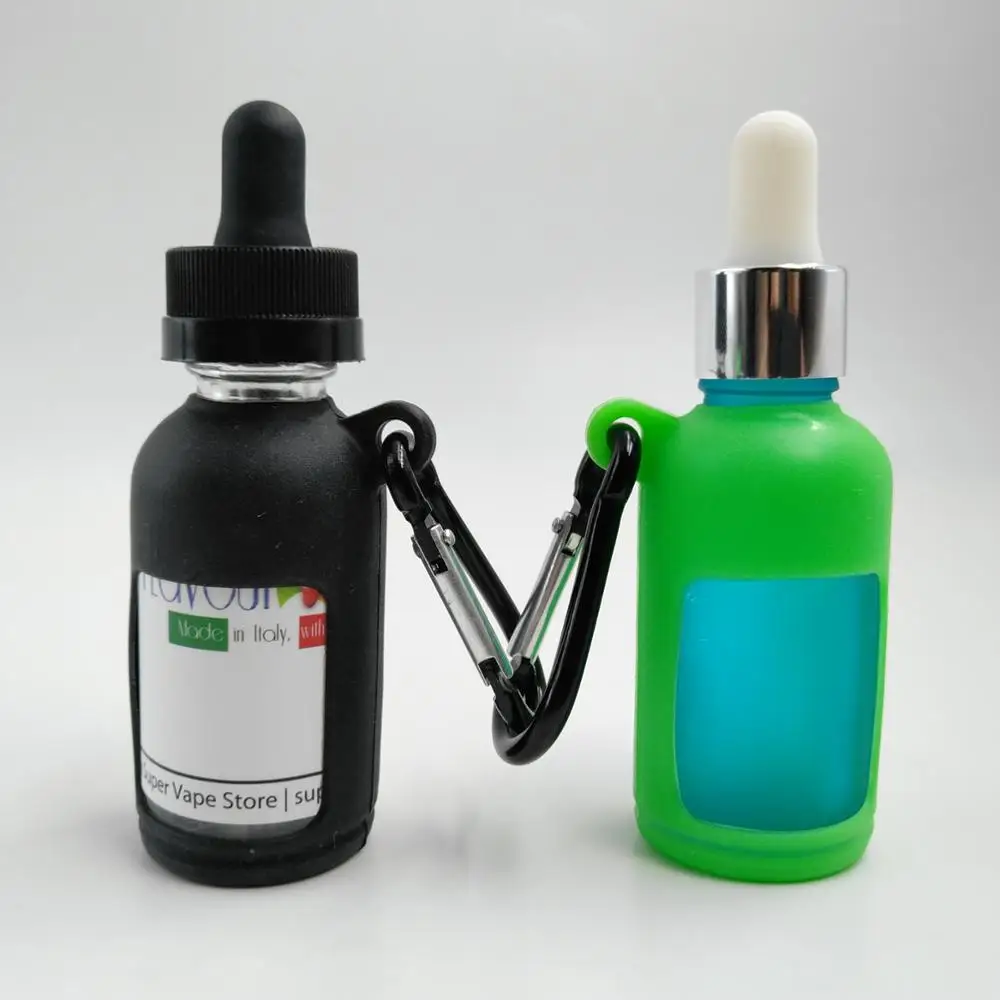 Mixed colors carrying Silicone case with holder for glass eliquid dropper bottles 10ml 15ml 30ml