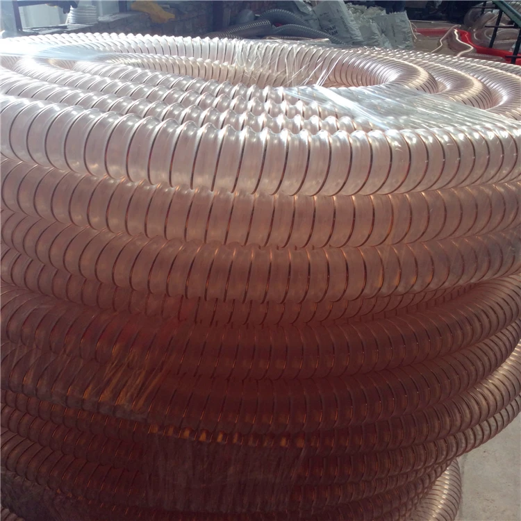 Transparent Wall Flexible Steel Wire PU Ducting Polyurethane Pu Hose