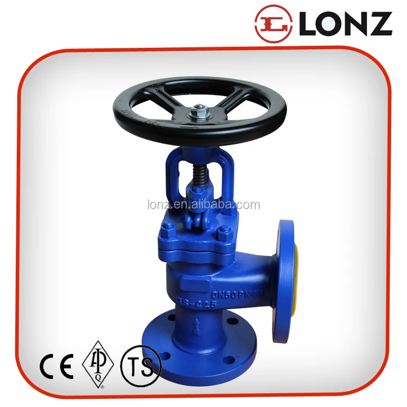DIN Standard GS-C25 Flanged Angle Type Bellow Sealed Globe Valve