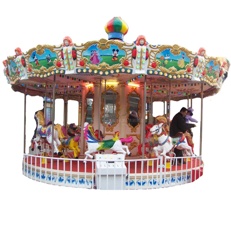 Amusement Outdoor Theme park Children Equipment Merry go round Electric Kids Ride Carousel