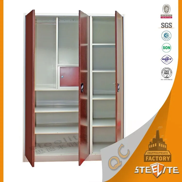 
Modern design bedroom product stainless steel clothes swing closet doors wardrobe cabinet/cupboard/locker furniture 