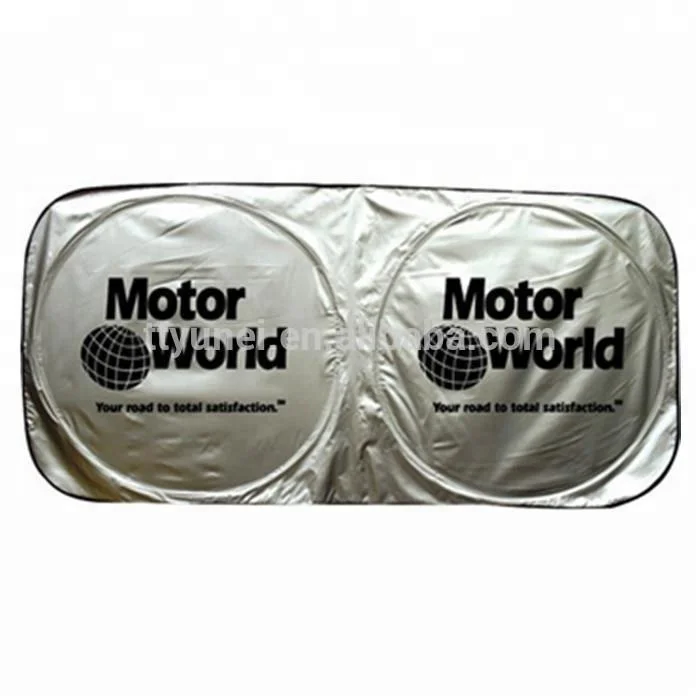 Factory cheaper nylon polyester custom printing foldable front window sunshade for car