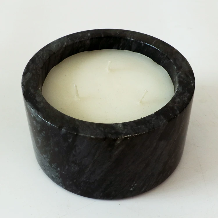 Популярный Каменный Подсвечник, банка/емкость для хранения из натурального мрамора и подсвечник