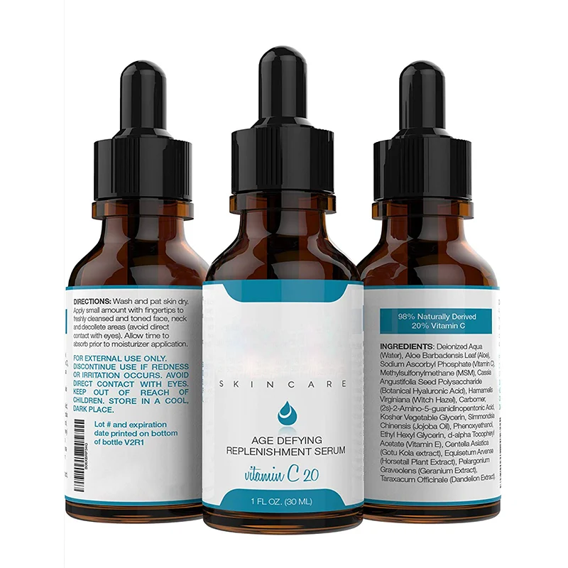 Private Label Serum Vitamin C Hyaluronic Acid Whitening Natural Vitamin C Serum for Face