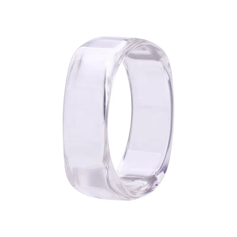Hot Selling Customized Transparent Candy Colour Geometrical Square Shape Thick Cuff Resin Bangle