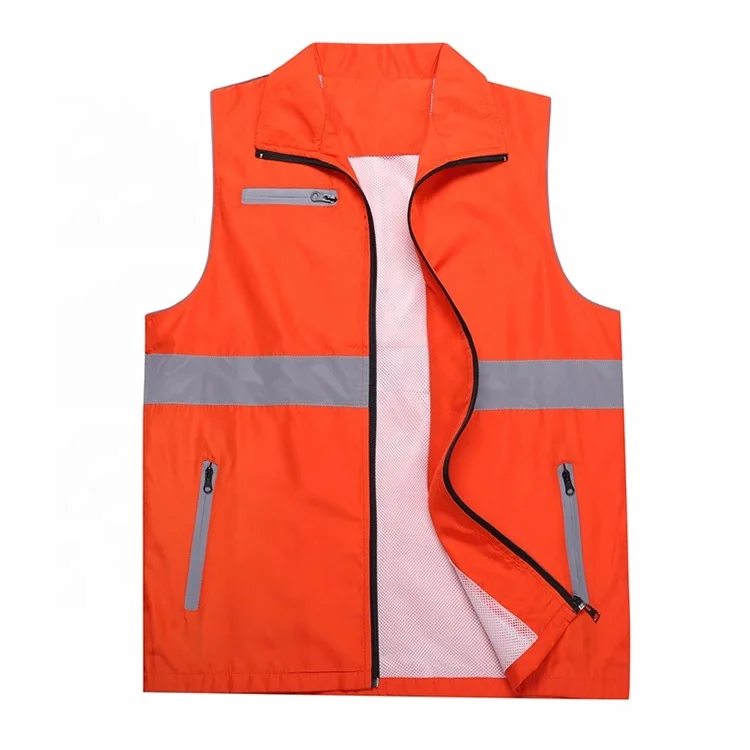 Custom work safety vest with pockets