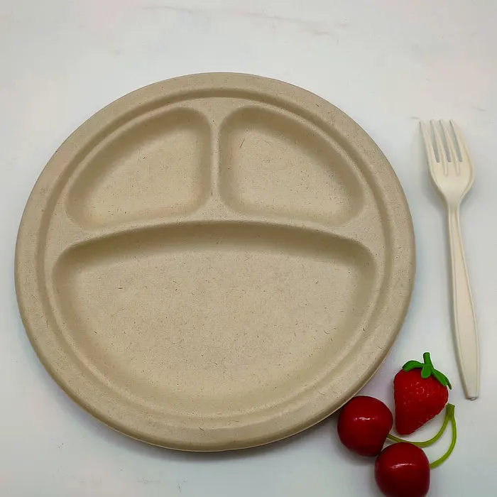 Wheat Straw Paper Plate Compostable Dinnerware Sets Disposable 9 Inches Plates