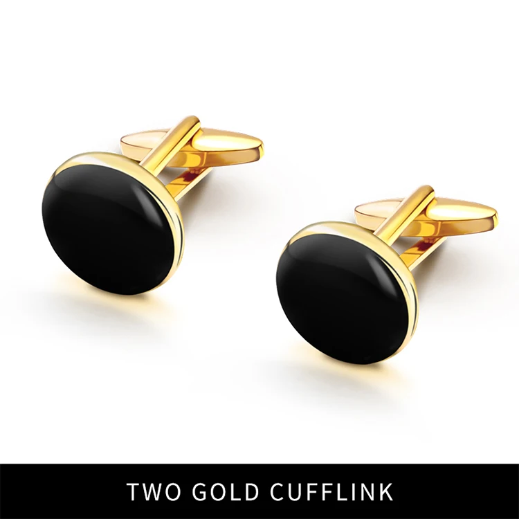Новые деловые мужские круглые черные агатовые запонки оптом