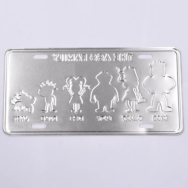 Cartoon The Ass Family  Members Ortrait Black License Plate