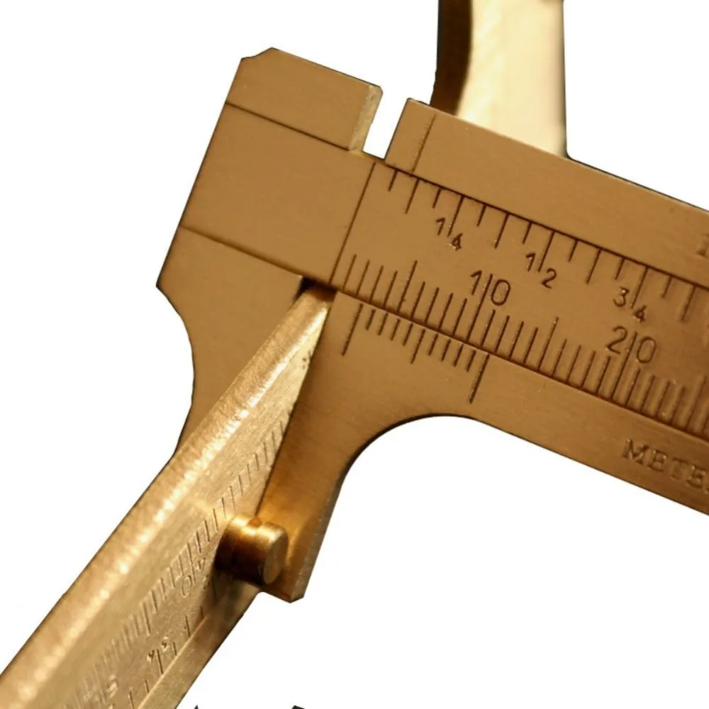 80mm 120mm Portable Mini Slide Solid Copper Brass Pocket Double Scale Outside Measuring Ruler Gauge Vernier Caliper