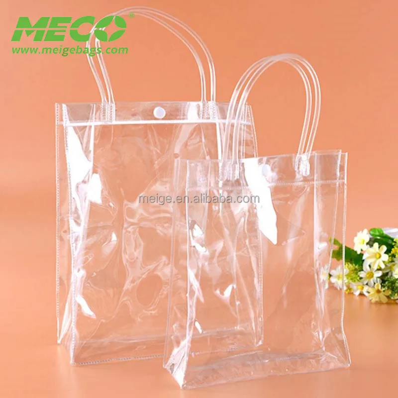 Clear Plastic Pvc Clear Cosmetic Bag With Snap Button