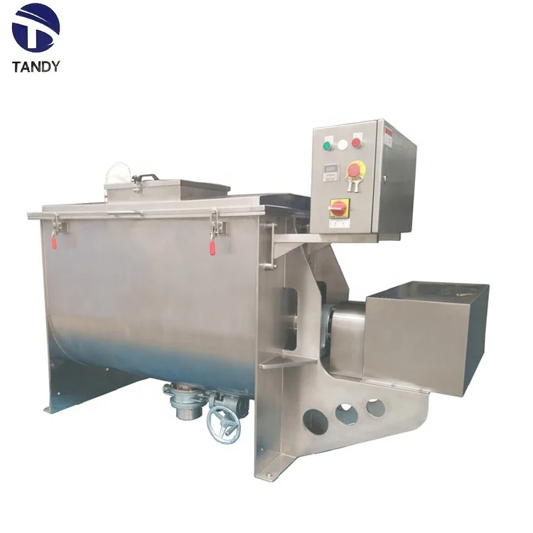 High speed stainless steel chamber washing powder blending ribbon mixer/chemical granule helical blender machine