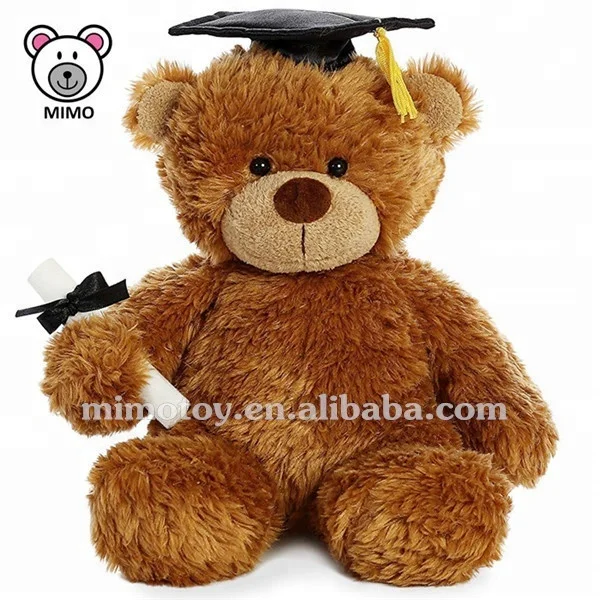 Fat Fluffy Super Soft Plush Brown Graduation Teddy Bear For University Wholesale Custom LOGO Stuffed Plush Teddy Bear Doll