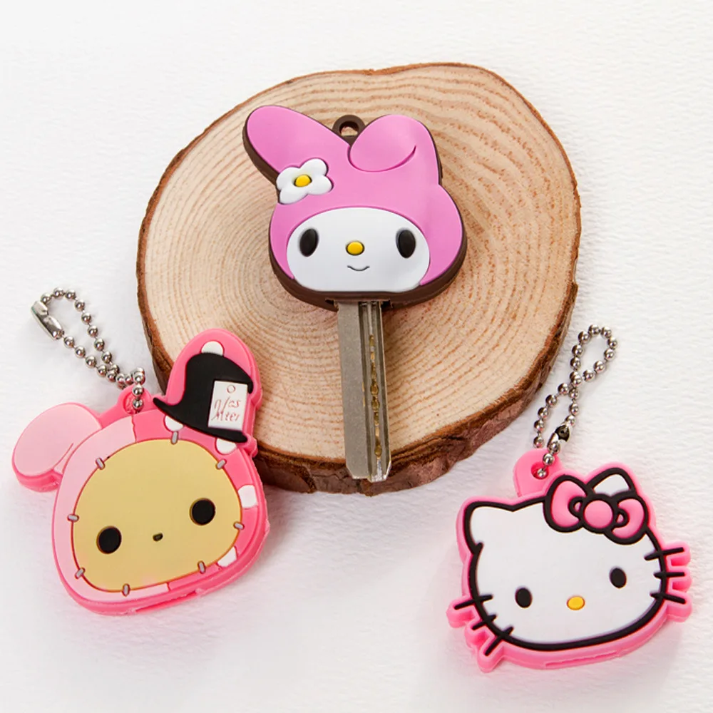 Cartoon Anime Cute Key Cover Cap Silicone Keychain