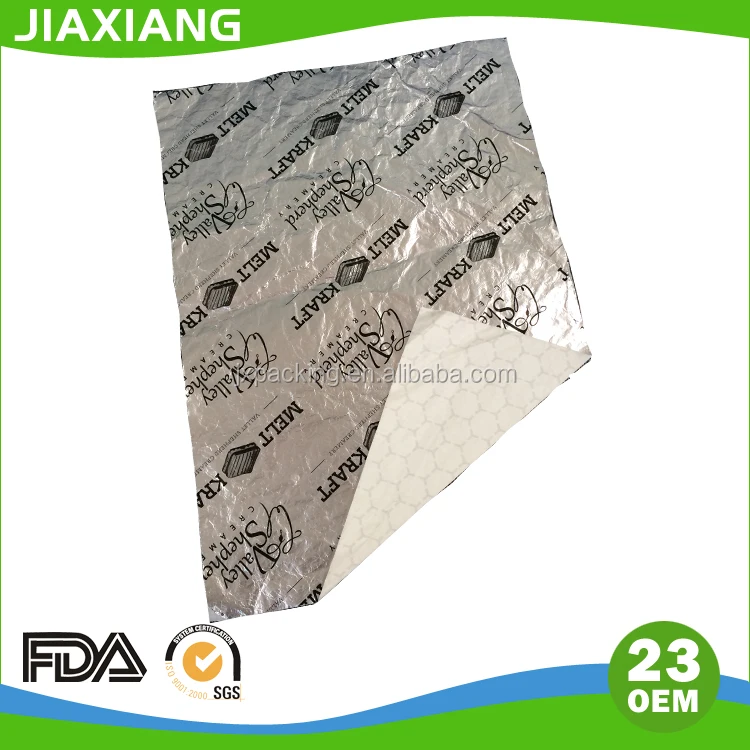 Печатная цветная алюминиевая фольга для упаковки гамбургеров