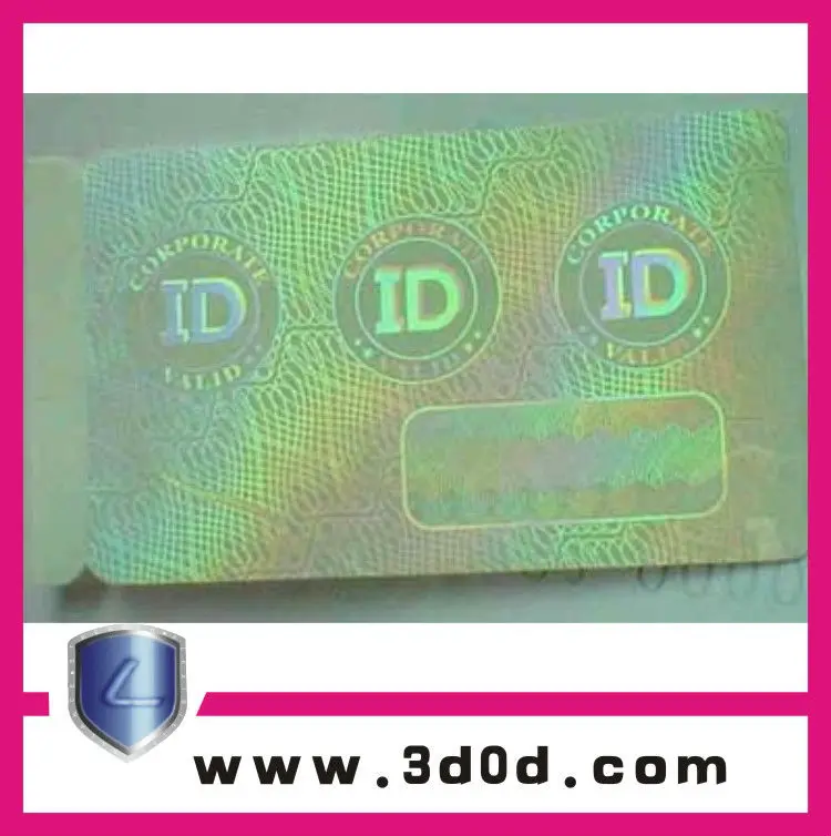Custom id Card Printer Sticker pvc hologram card overlay sticker label