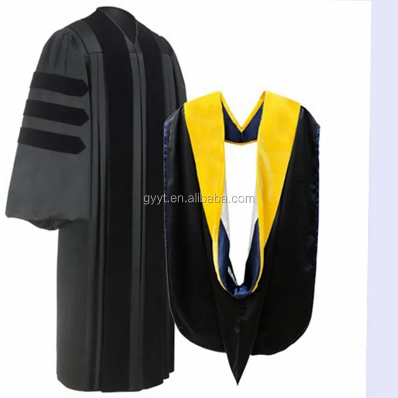 Deluxe Faculty Doctoral PhD Graduation Gown toga regalia