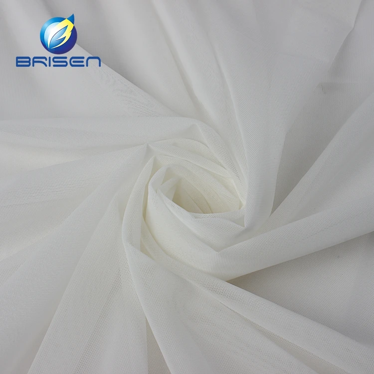 1mm 180gsm High Strength White Small Hole Soft Mesh Stretch Polyester Elastic Fabrics For Running Shoes