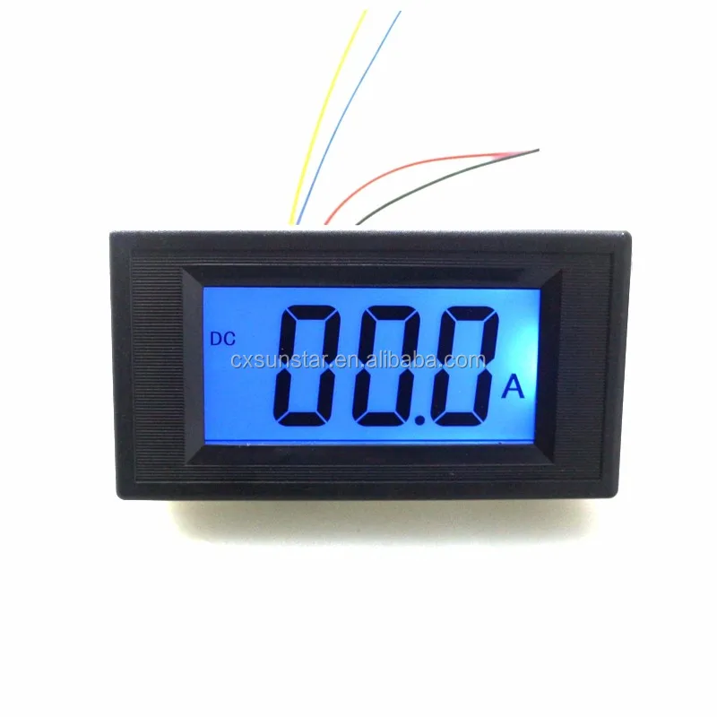 DC +/-100A 12V Digital LCD Ammeter Ammpere Current Panel MeterPositive Negative Tester Blue Backlight 3 Digit Four Wires