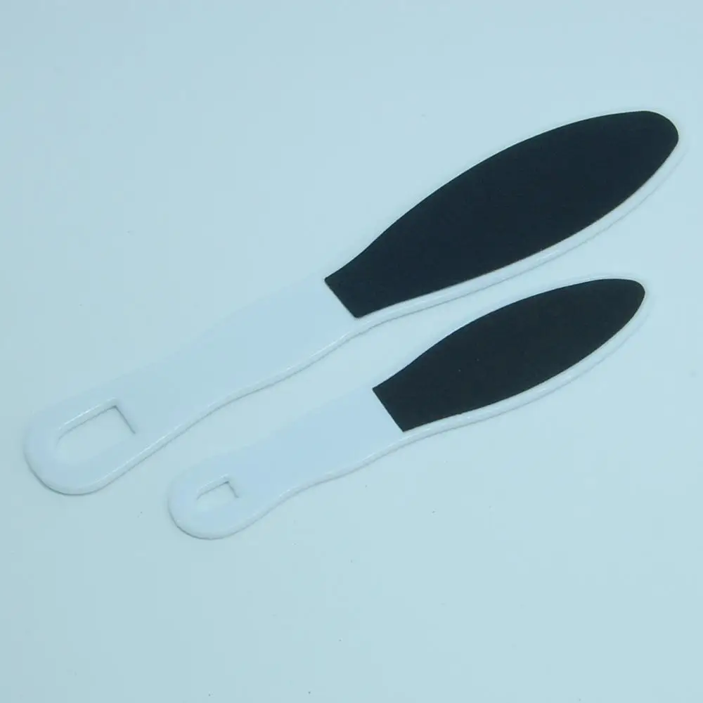 
Professional Wholesale Double Sided Pedicure Plastic Sandpaper Curved Handle Foot File 