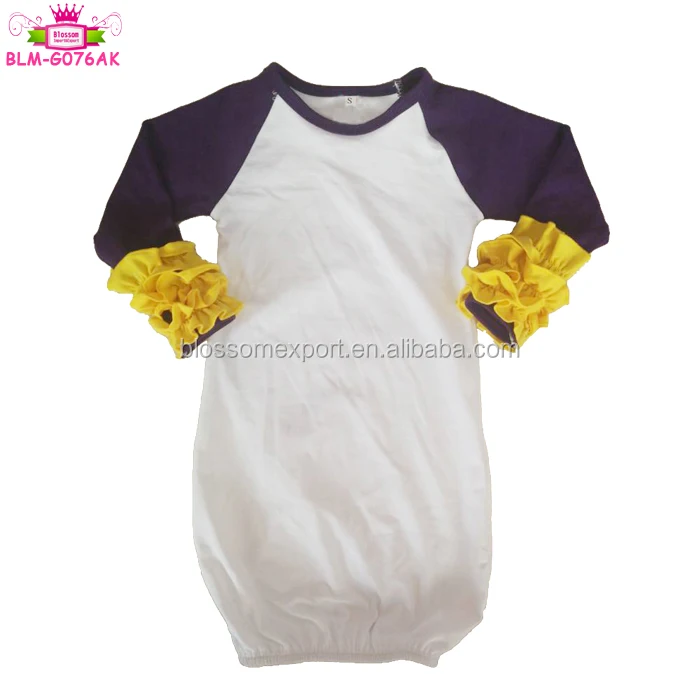 Pictures of latest gowns long sleeves new pattern icing ruffle white floral pink body baby sleeping bags