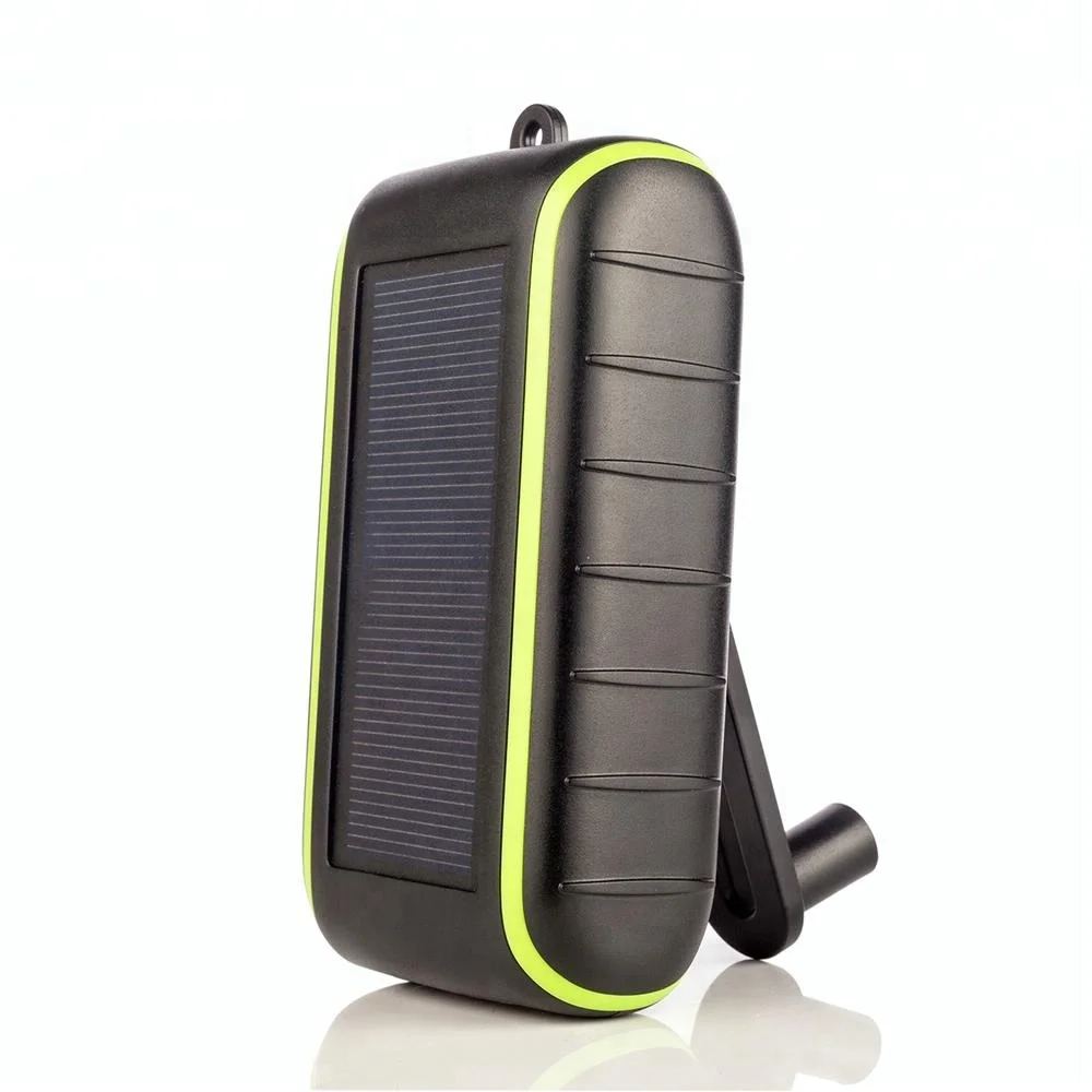 10000mah Hand Crank Dynamo Mobile Charger LED Flashlight Portable Solar Panel Power Bank