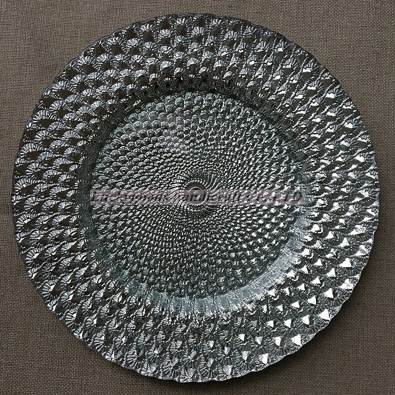 LCK030 gold rim edge wedding charger plates dish plates round shape