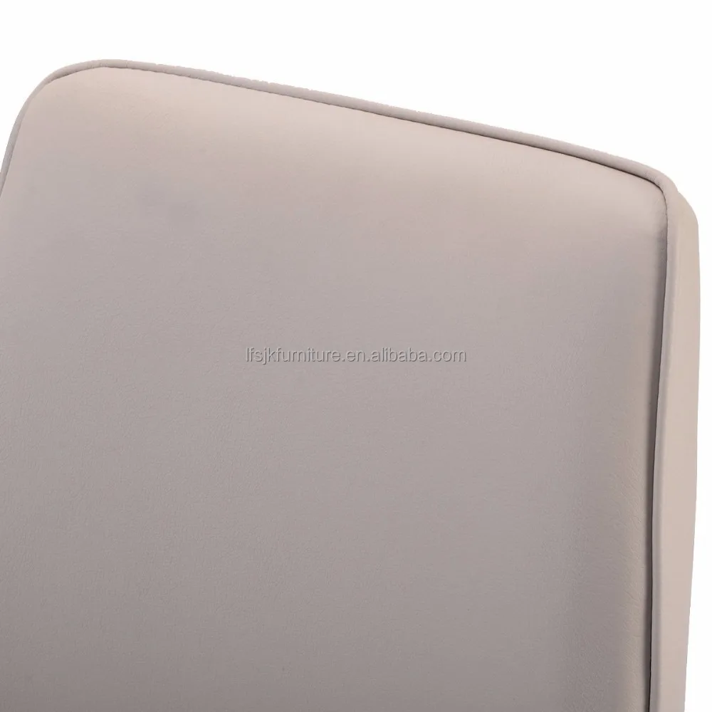 
Dining Chair High Back Gray PU Leather Furniture Modern Seat New 