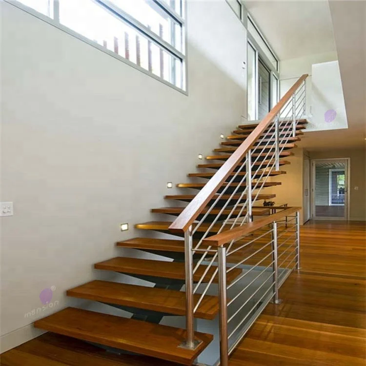 Modern Stainless Steel Mono Stringer Staircase
