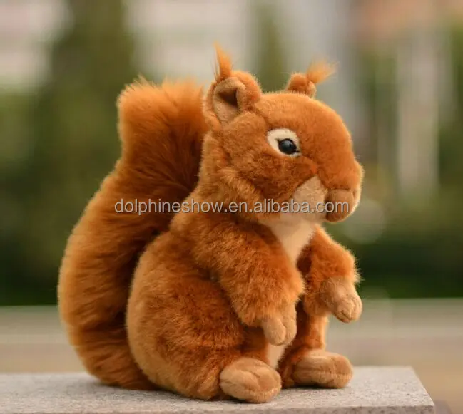 Wholesale lifelike squirrel plush toy cheap cute custom soft stuffed plush toy brown squirrel