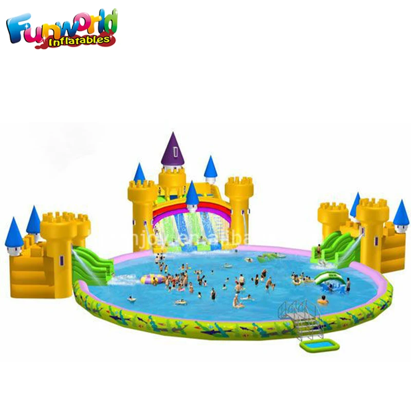 Commercial grade inflatable water park giant inflatable mobile water park for sale