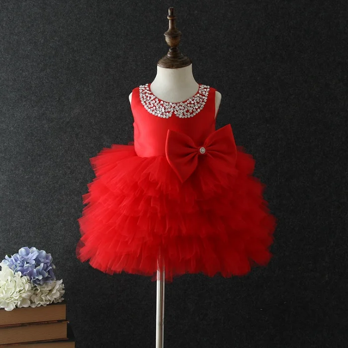
YY10485G Wholesale high quality best price sleeveless 1-5 years old baby spanish flower girl tulle dress 